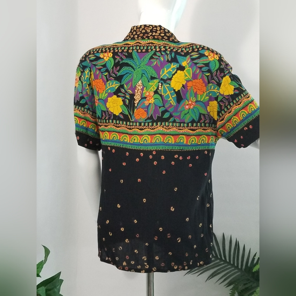 Vintage CAROLE LITTLE Petites - Women's TOP - SMALL - Picture 5 of 7